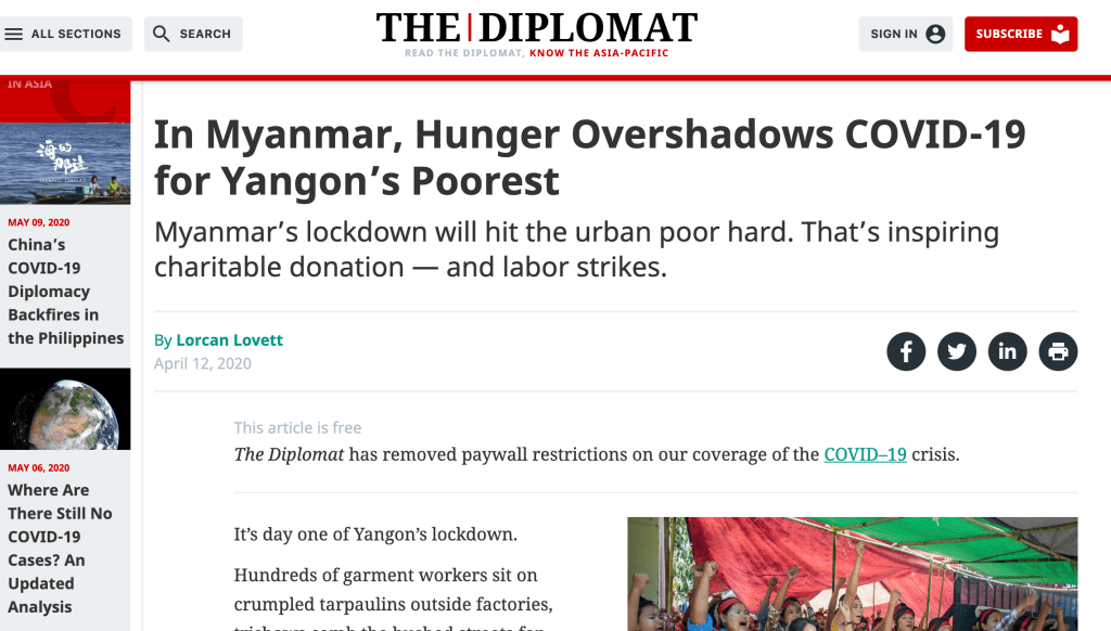 In Myanmar, Hunger Overshadows COVID-19 for Yangon’s&nbsp;Poorest